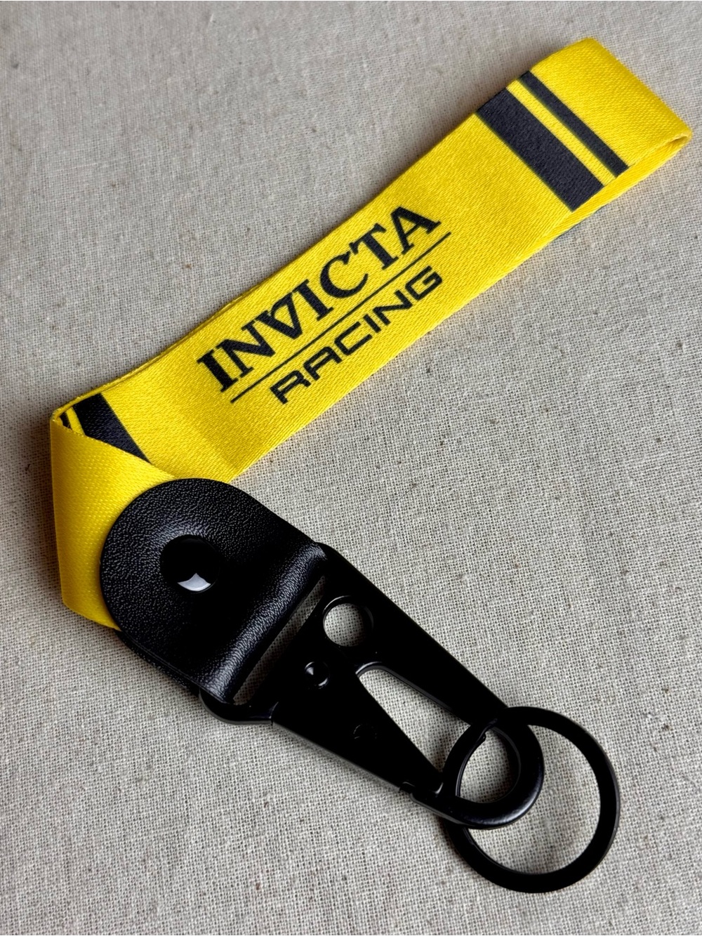 Invicta Racing Yellow and Black Keychain NWT